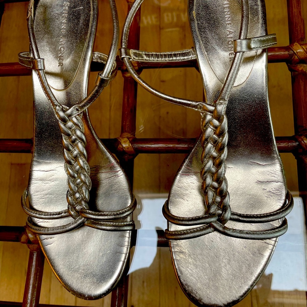 Etienne Aigner Silver Strappy Sandal